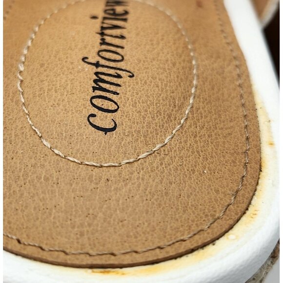 Comfortview 8.5W Espadrilles Karen Sandals White Man Made READ - Picture 7 of 8